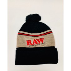 Raw Beanie Black with Tan